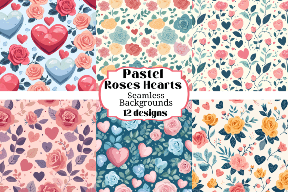 12 Pastel Roses Seamless Backgrounds: A Designer's Soft Touch