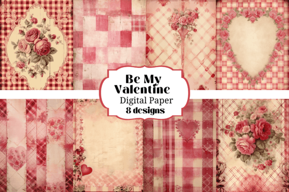 8 Valentine Junk Journal Backgrounds for Your Projects