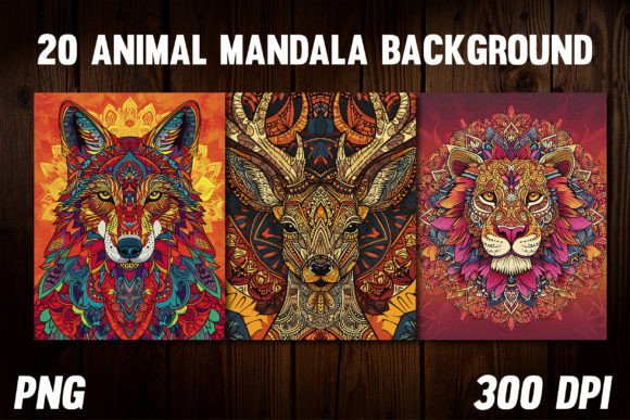 Animal Mandala Backgrounds for Covers 4