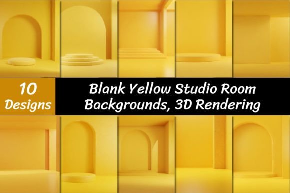 Blank Yellow Studio Room Backgrounds: Your 3D Canvas