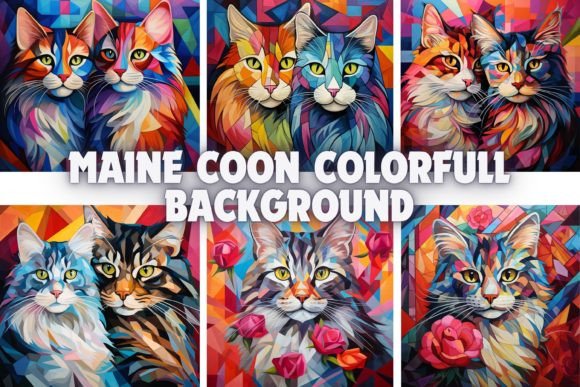 Colorful Maine Coon Backgrounds: A Designer's Guide to Vibrant Feline Assets
