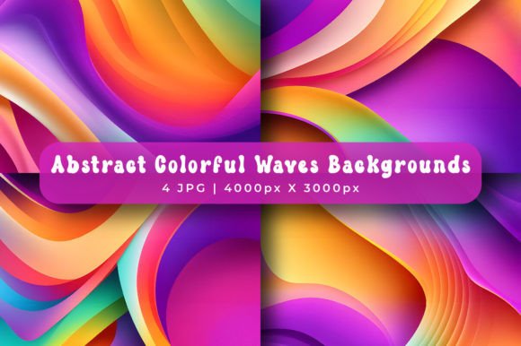 Colorful Wave Backgrounds Digital Papers for Vibrant Projects
