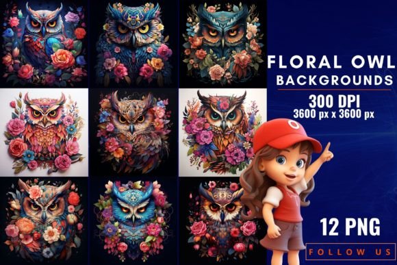 Enchanted Feathers: The Allure of Floral Owl Backgrounds