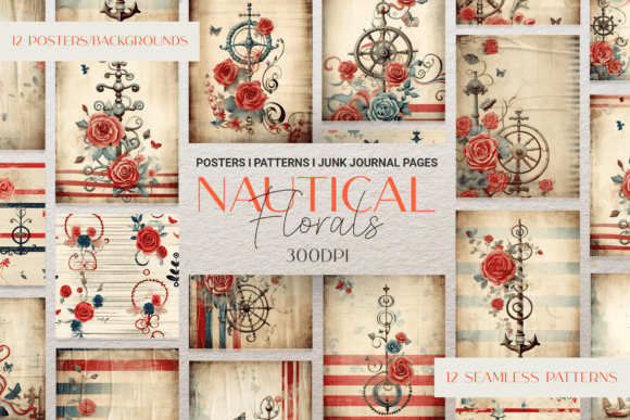 Floral Maritime Backgrounds: Elevate Your Creative Projects
