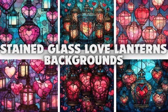 Illuminate Your Digital Canvas with Stained Glass Love Lanterns