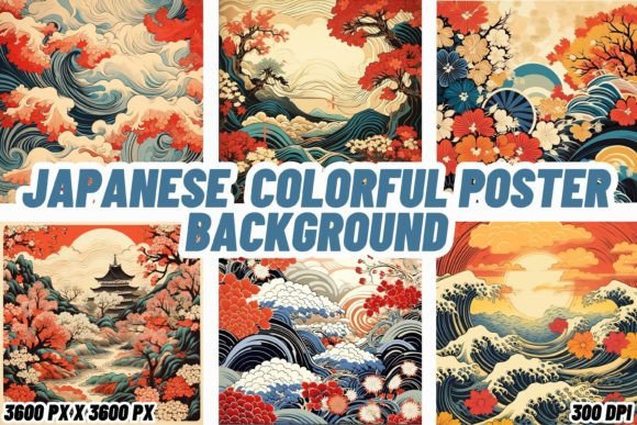Inject Vibrant Energy with Japanese Colorful Poster Backgrounds