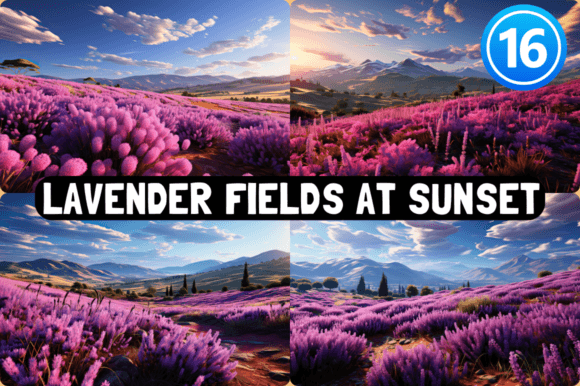Lavender Fields at Sunset: A Background for Every Creative Vision