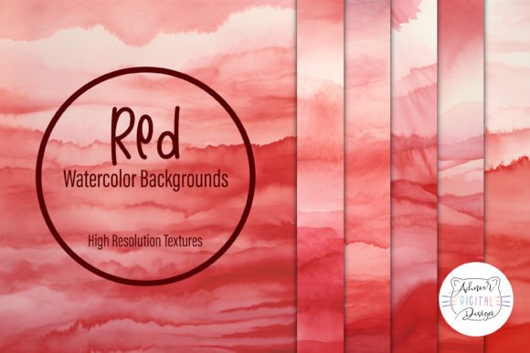 Red Watercolor Backgrounds Set: 6 Bold Textures for Designers