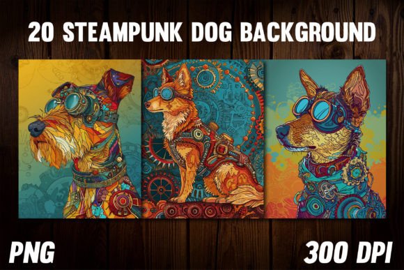 Steampunk Dog Backgrounds for Covers 2: A Designer's Guide