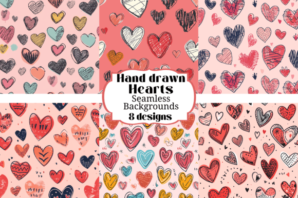 Unleash Creativity with Hand Drawn Hearts Seamless Backgrounds