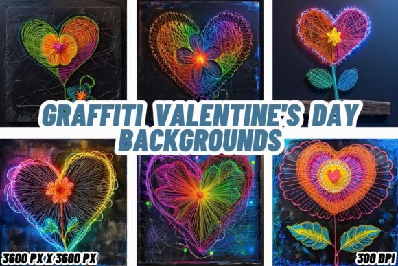 Urban Romance: Graffiti Valentine's Day Backgrounds