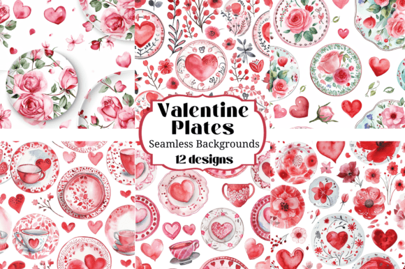 Valentine Plates Seamless Backgrounds: Elevate Your Designs