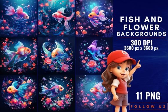Where the Serene Dance of Fish Meets the Vibrant Hues of Flowers